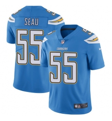 Youth Nike Los Angeles Chargers #55 Junior Seau Electric Blue Alternate Vapor Untouchable Limited Player NFL Jersey