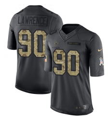 Men's Nike Dallas Cowboys #90 Demarcus Lawrence Limited Black 2016 Salute to Service NFL Jersey