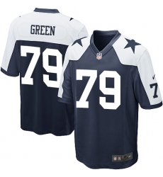 Men's Nike Dallas Cowboys #79 Chaz Green Game Navy Blue Throwback Alternate NFL Jersey