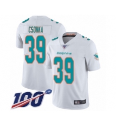 Men's Miami Dolphins #39 Larry Csonka White Vapor Untouchable Limited Player 100th Season Football Jersey