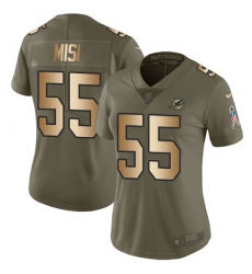 Women's Nike Miami Dolphins #55 Koa Misi Limited Olive/Gold 2017 Salute to Service NFL Jersey