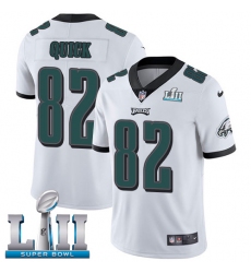 Men's Nike Philadelphia Eagles #82 Mike Quick White Vapor Untouchable Limited Player Super Bowl LII NFL Jersey