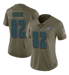 Women's Nike Philadelphia Eagles #82 Mike Quick Limited Olive 2017 Salute to Service NFL Jersey