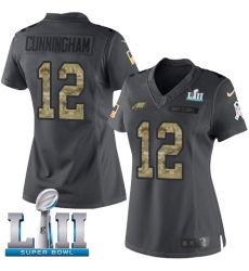 Women's Nike Philadelphia Eagles #12 Randall Cunningham Limited Black 2016 Salute to Service Super Bowl LII NFL Jersey