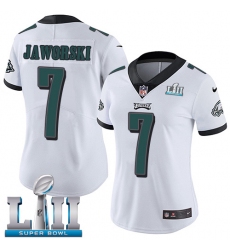 Women's Nike Philadelphia Eagles #7 Ron Jaworski White Vapor Untouchable Limited Player Super Bowl LII NFL Jersey