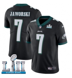 Youth Nike Philadelphia Eagles #7 Ron Jaworski Black Alternate Vapor Untouchable Limited Player Super Bowl LII NFL Jersey