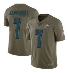 Youth Nike Philadelphia Eagles #7 Ron Jaworski Limited Olive 2017 Salute to Service NFL Jersey