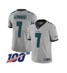 Youth Philadelphia Eagles #7 Ron Jaworski Limited Silver Inverted Legend 100th Season Football Jersey