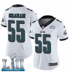 Women's Nike Philadelphia Eagles #55 Brandon Graham White Vapor Untouchable Limited Player Super Bowl LII NFL Jersey