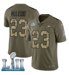 Men's Nike Philadelphia Eagles #23 Rodney McLeod Limited Olive/Camo 2017 Salute to Service Super Bowl LII NFL Jersey