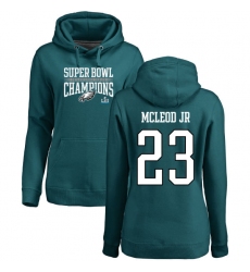 Women's Nike Philadelphia Eagles #23 Rodney McLeod Green Super Bowl LII Champions Pullover Hoodie