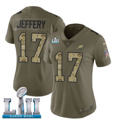 Women's Nike Philadelphia Eagles #17 Alshon Jeffery Limited Olive/Camo 2017 Salute to Service Super Bowl LII NFL Jersey