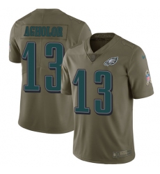 Men's Nike Philadelphia Eagles #13 Nelson Agholor Limited Olive 2017 Salute to Service NFL Jersey