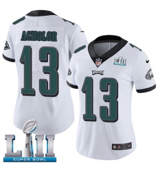 Women's Nike Philadelphia Eagles #13 Nelson Agholor White Vapor Untouchable Limited Player Super Bowl LII NFL Jersey
