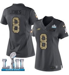 Women's Nike Philadelphia Eagles #8 Donnie Jones Limited Black 2016 Salute to Service Super Bowl LII NFL Jersey