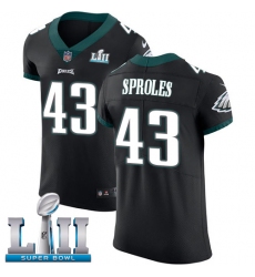 Men's Nike Philadelphia Eagles #43 Darren Sproles Black Vapor Untouchable Elite Player Super Bowl LII NFL Jersey