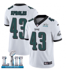 Men's Nike Philadelphia Eagles #43 Darren Sproles White Vapor Untouchable Limited Player Super Bowl LII NFL Jersey