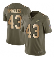 Youth Nike Philadelphia Eagles #43 Darren Sproles Limited Olive/Gold 2017 Salute to Service NFL Jersey