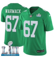 Men's Nike Philadelphia Eagles #67 Chance Warmack Limited Green Rush Vapor Untouchable Super Bowl LII NFL Jersey