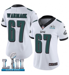 Women's Nike Philadelphia Eagles #67 Chance Warmack White Vapor Untouchable Limited Player Super Bowl LII NFL Jersey