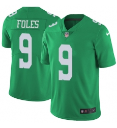 Men's Nike Philadelphia Eagles #9 Nick Foles Limited Green Rush Vapor Untouchable NFL Jersey