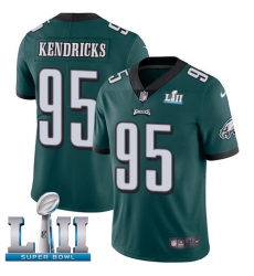Men's Nike Philadelphia Eagles #95 Mychal Kendricks Midnight Green Team Color Vapor Untouchable Limited Player Super Bowl LII NFL Jersey