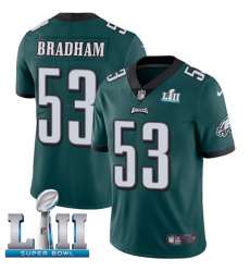 Youth Nike Philadelphia Eagles #53 Nigel Bradham Midnight Green Team Color Vapor Untouchable Limited Player Super Bowl LII NFL Jersey