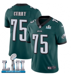 Men's Nike Philadelphia Eagles #75 Vinny Curry Midnight Green Team Color Vapor Untouchable Limited Player Super Bowl LII NFL Jersey