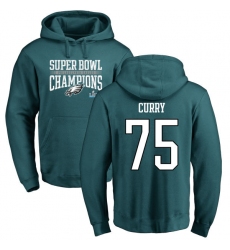 Nike Philadelphia Eagles #75 Vinny Curry Green Super Bowl LII Champions Pullover Hoodie