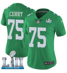 Women's Nike Philadelphia Eagles #75 Vinny Curry Limited Green Rush Vapor Untouchable Super Bowl LII NFL Jersey