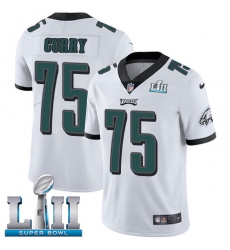 Youth Nike Philadelphia Eagles #75 Vinny Curry White Vapor Untouchable Limited Player Super Bowl LII NFL Jersey