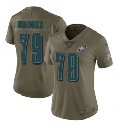 Women's Nike Philadelphia Eagles #79 Brandon Brooks Limited Olive 2017 Salute to Service NFL Jersey