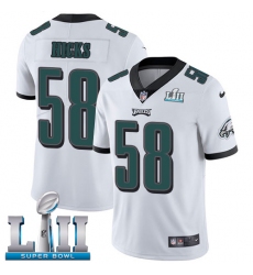 Men's Nike Philadelphia Eagles #58 Jordan Hicks White Vapor Untouchable Limited Player Super Bowl LII NFL Jersey