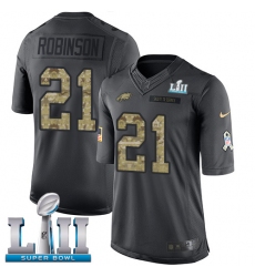 Men's Nike Philadelphia Eagles #21 Patrick Robinson Limited Black 2016 Salute to Service Super Bowl LII NFL Jersey