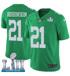 Men's Nike Philadelphia Eagles #21 Patrick Robinson Limited Green Rush Vapor Untouchable Super Bowl LII NFL Jersey