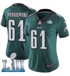 Women's Nike Philadelphia Eagles #61 Stefen Wisniewski Midnight Green Team Color Vapor Untouchable Limited Player Super Bowl LII NFL Jersey