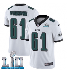 Youth Nike Philadelphia Eagles #61 Stefen Wisniewski White Vapor Untouchable Limited Player Super Bowl LII NFL Jersey