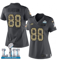 Women's Nike Philadelphia Eagles #88 Trey Burton Limited Black 2016 Salute to Service Super Bowl LII NFL Jersey