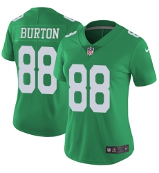 Women's Nike Philadelphia Eagles #88 Trey Burton Limited Green Rush Vapor Untouchable NFL Jersey