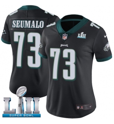 Women's Nike Philadelphia Eagles #73 Isaac Seumalo Black Alternate Vapor Untouchable Limited Player Super Bowl LII NFL Jersey
