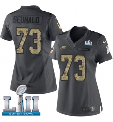 Women's Nike Philadelphia Eagles #73 Isaac Seumalo Limited Black 2016 Salute to Service Super Bowl LII NFL Jersey