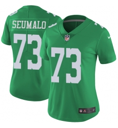 Women's Nike Philadelphia Eagles #73 Isaac Seumalo Limited Green Rush Vapor Untouchable NFL Jersey