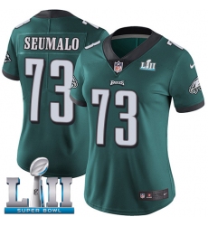 Women's Nike Philadelphia Eagles #73 Isaac Seumalo Midnight Green Team Color Vapor Untouchable Limited Player Super Bowl LII NFL Jersey