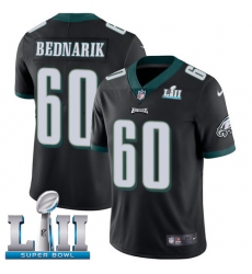 Youth Nike Philadelphia Eagles #60 Chuck Bednarik Black Alternate Vapor Untouchable Limited Player Super Bowl LII NFL Jersey