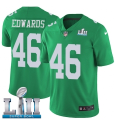 Youth Nike Philadelphia Eagles #46 Herman Edwards Limited Green Rush Vapor Untouchable Super Bowl LII NFL Jersey