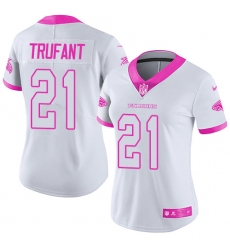 Women's Nike Atlanta Falcons #21 Desmond Trufant Limited White/Pink Rush Fashion NFL Jersey