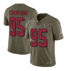 Men's Nike Atlanta Falcons #95 Jack Crawford Limited Olive 2017 Salute to Service NFL Jersey