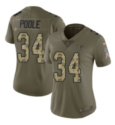 Women's Nike Atlanta Falcons #34 Brian Poole Limited Olive/Camo 2017 Salute to Service NFL Jersey