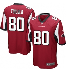 Men's Nike Atlanta Falcons #80 Levine Toilolo Game Red Team Color NFL Jersey