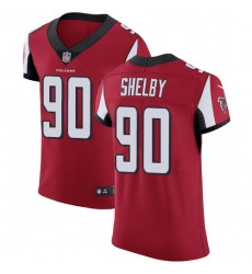 Men's Nike Atlanta Falcons #90 Derrick Shelby Red Team Color Vapor Untouchable Elite Player NFL Jersey